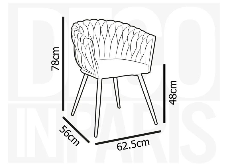 Lot de 2 chaises wave en velours noir CINDY