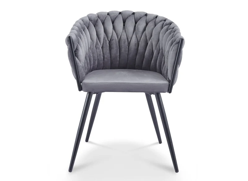 Lot de 2 chaises wave en velours gris CINDY