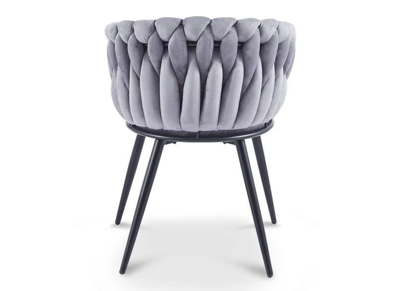 Lot de 2 chaises wave en velours gris CINDY