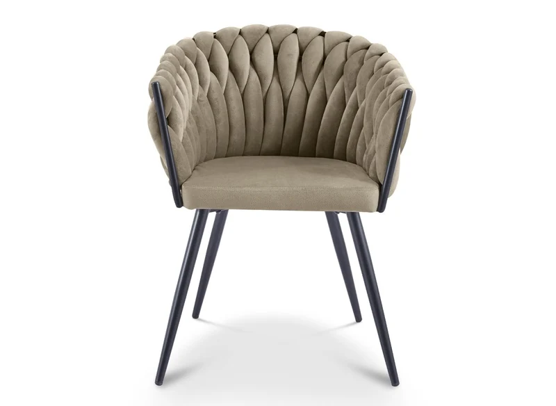 Lot de 2 chaises wave en velours taupe CINDY