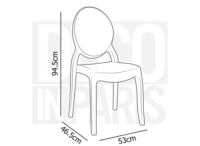Lot de 4 chaises design en plexi transparent TOLGA