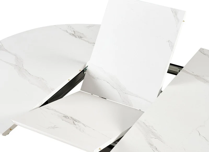 Table à manger ronde extensible blanc KOBY