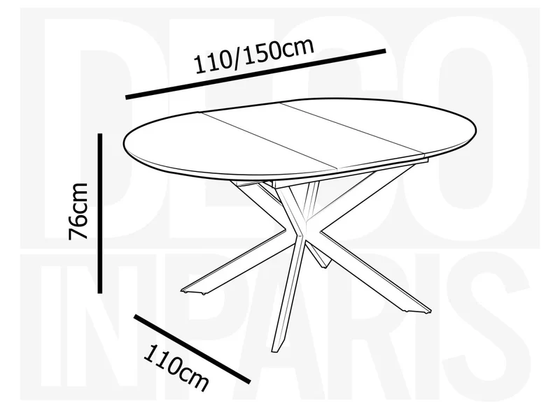 Table à manger ronde extensible blanc KOBY
