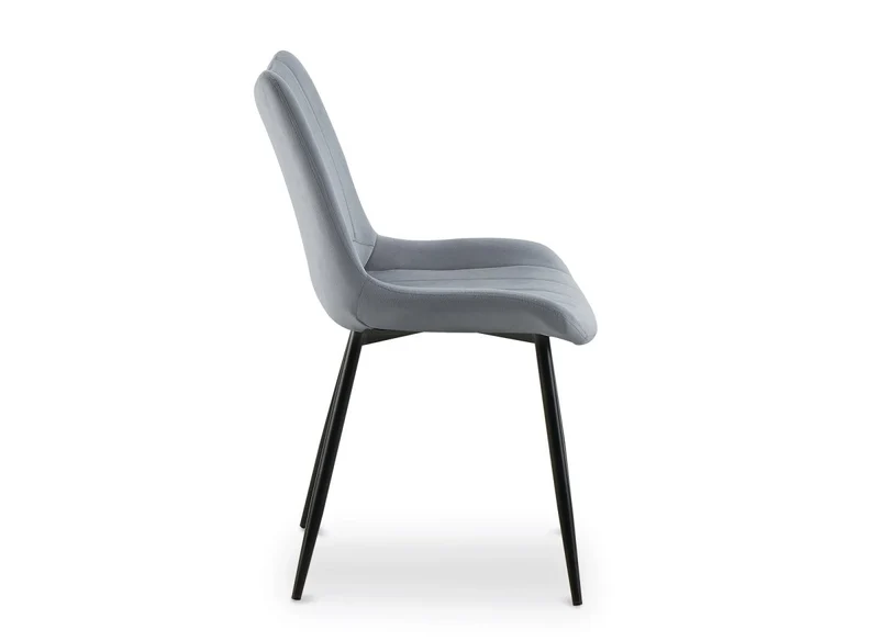 Lot de 4 chaises capitonnées en velours gris SOREN