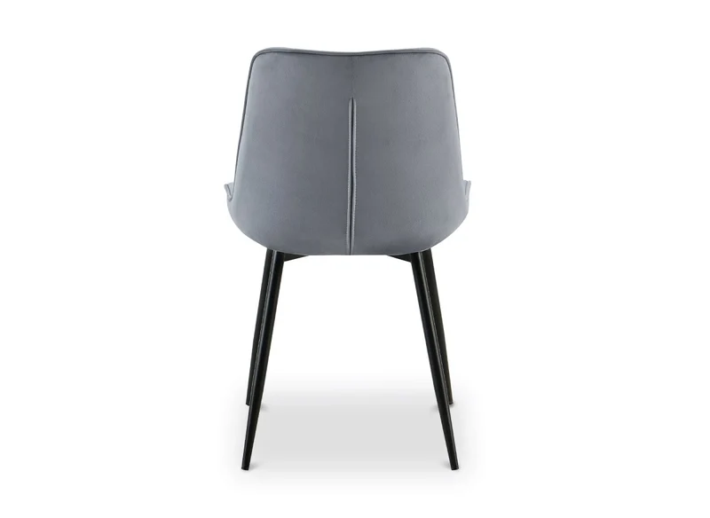 Lot de 4 chaises capitonnées en velours gris SOREN