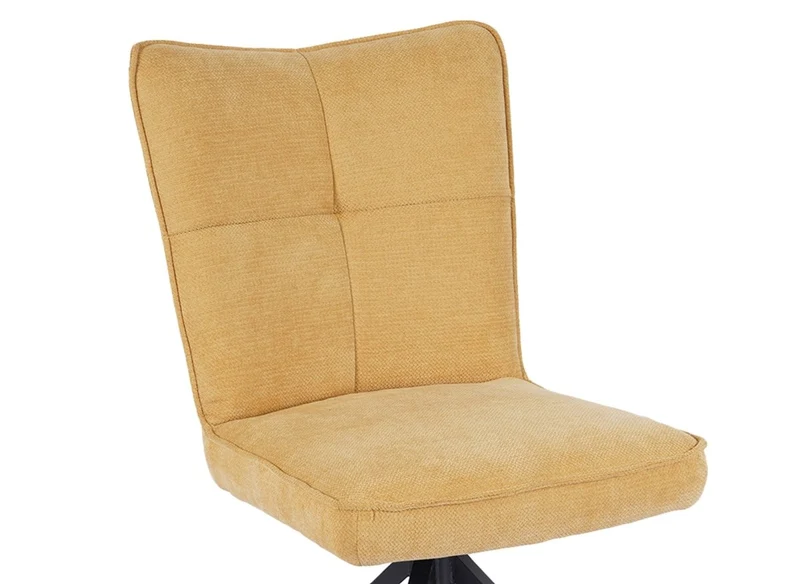 Lot de 2 chaises pivotantes en tissu jaune FELICIE
