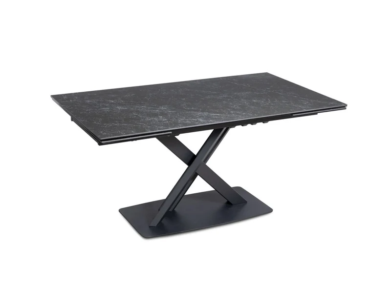 Table à manger extensible en céramique noire 10 personnes 160-240 cm ELEGANCE