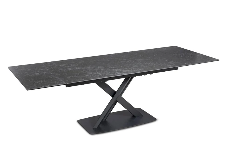 Table à manger extensible en céramique noire 10 personnes 160-240 cm ELEGANCE