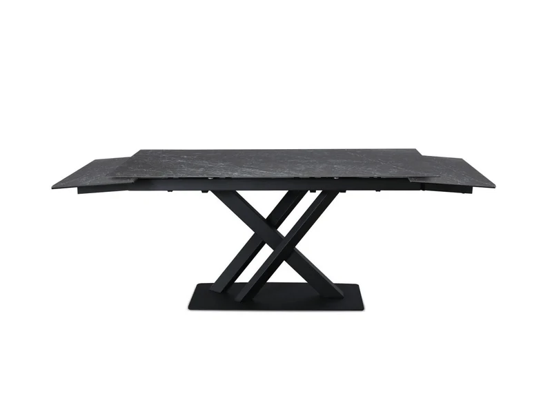 Table à manger extensible en céramique noire 10 personnes 160-240 cm ELEGANCE