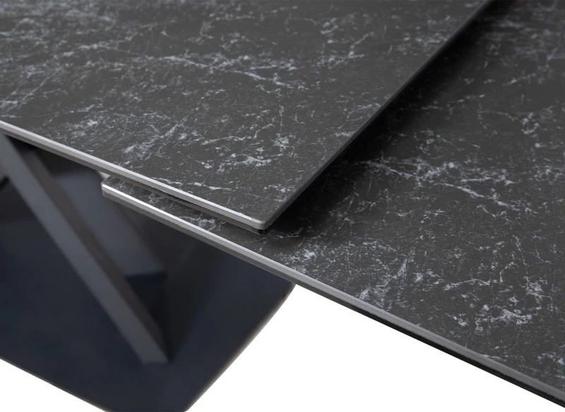 Table à manger extensible en céramique noire 10 personnes 160-240 cm ELEGANCE