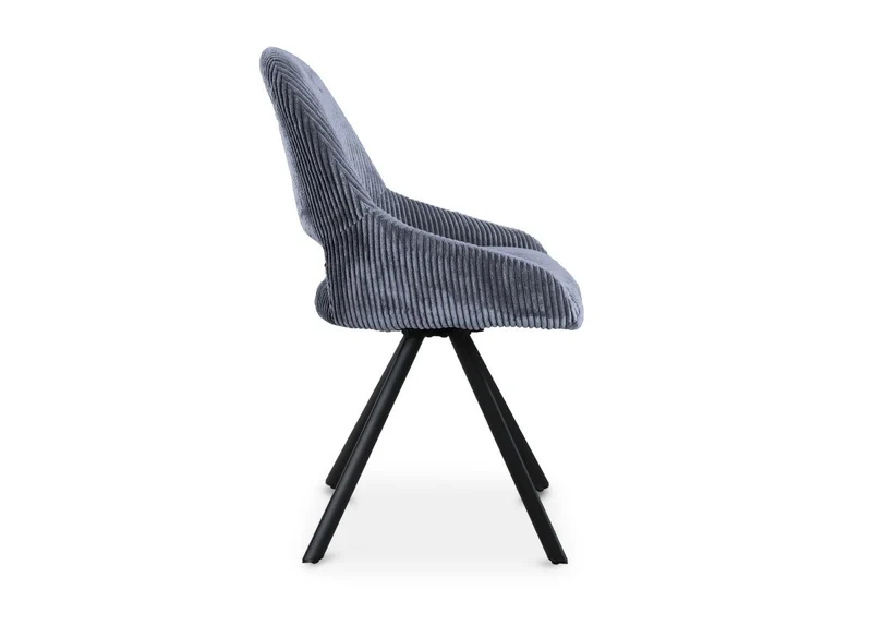 Lot de 2 chaises design en velours côtelé gris SYRA