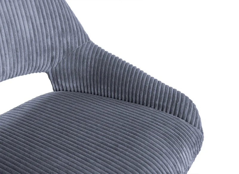 Lot de 2 chaises design en velours côtelé gris SYRA