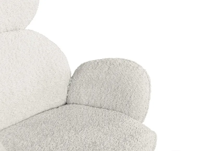 Lot de 2 chaises pivotantes avec accoudoirs en tissu effet peau de mouton beige MAGY