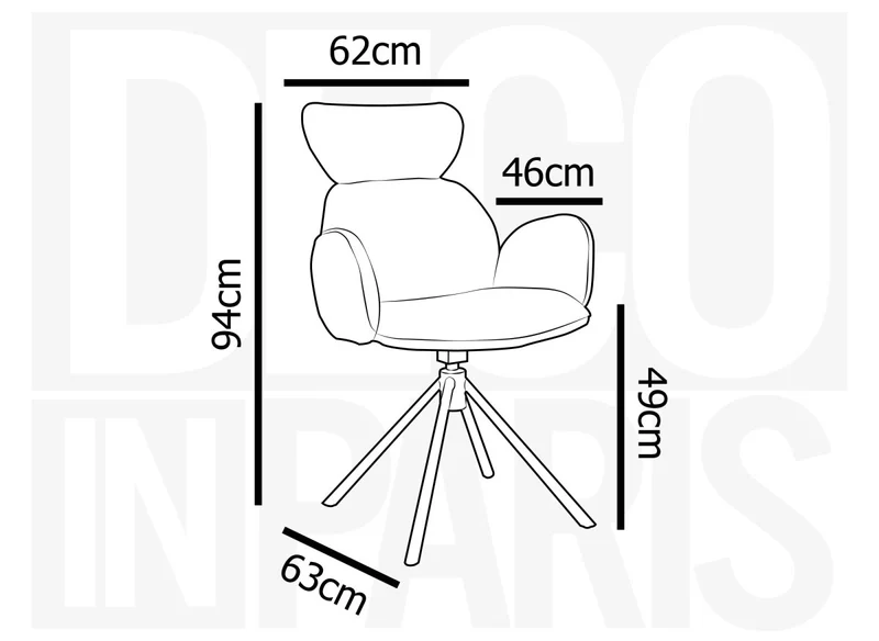 Lot de 2 chaises pivotantes avec accoudoirs en tissu effet peau de mouton beige MAGY