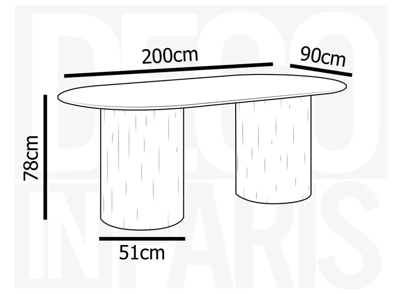 Table à manger ovale en marbre composite beige 8 personnes 200cm DHARA