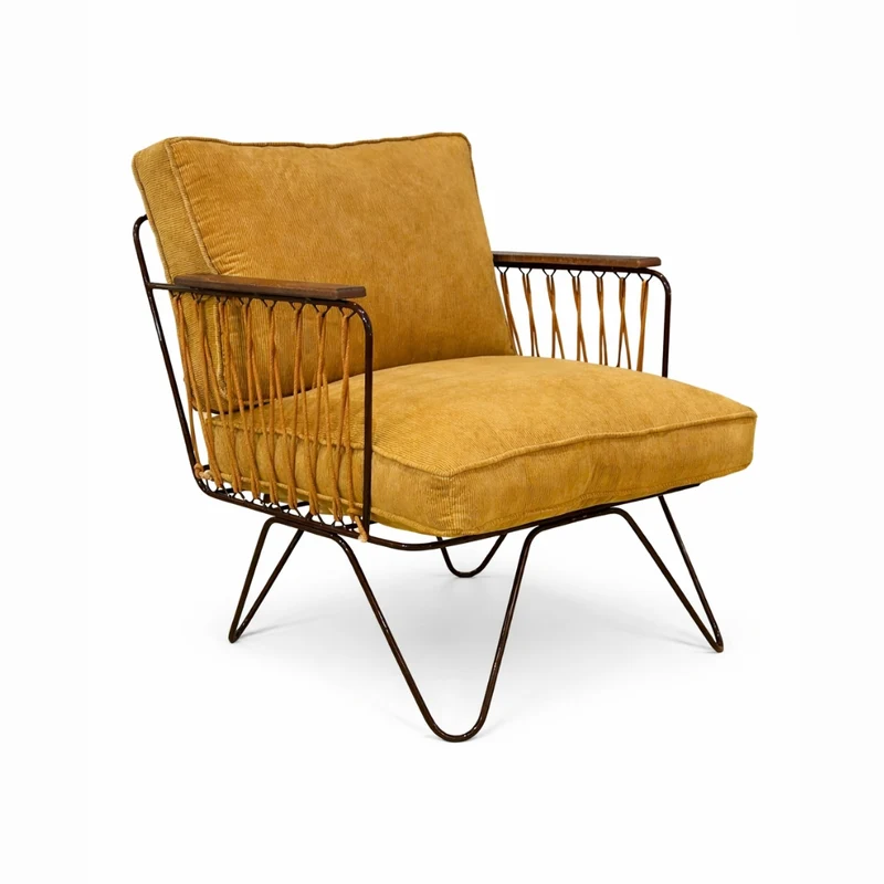 Fauteuil Croisette velours milleraies