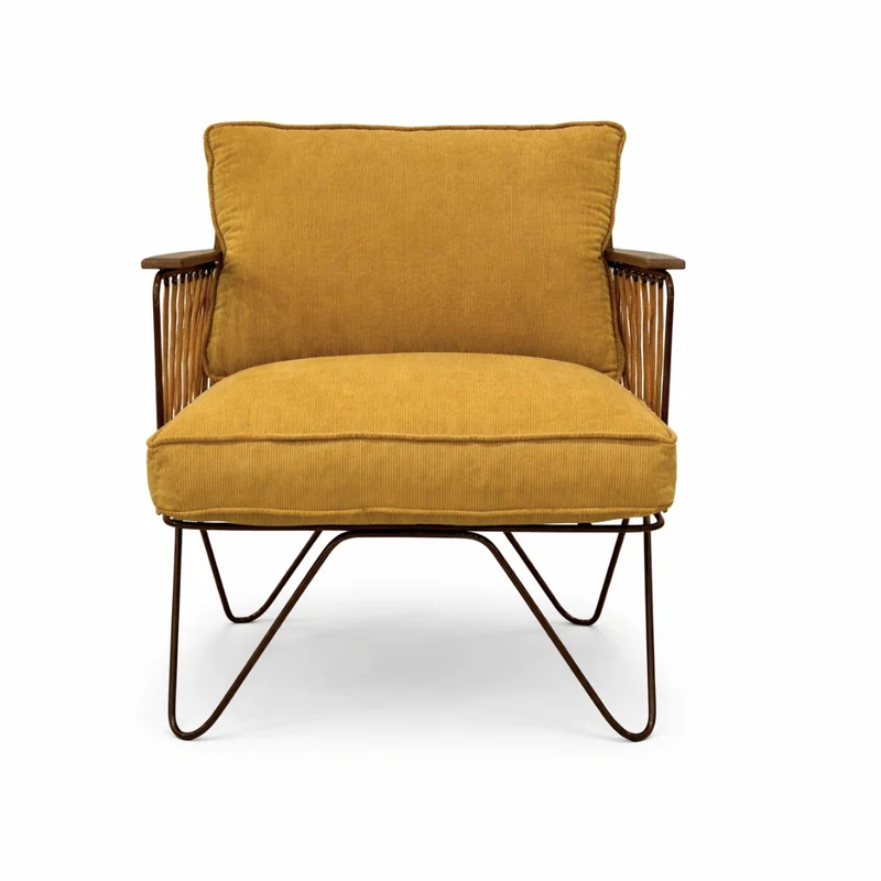 Fauteuil Croisette velours milleraies