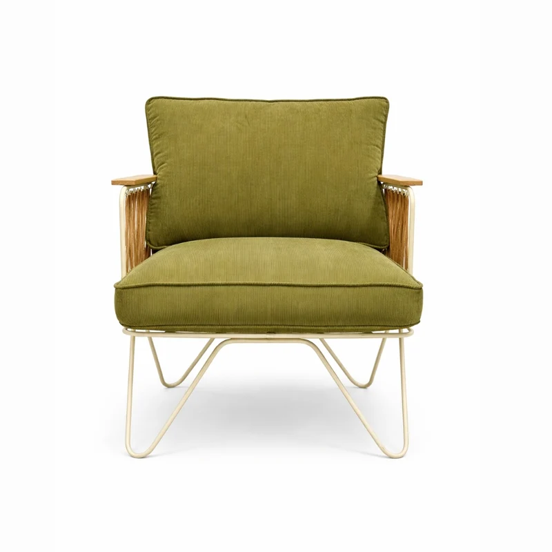Fauteuil Croisette velours milleraies