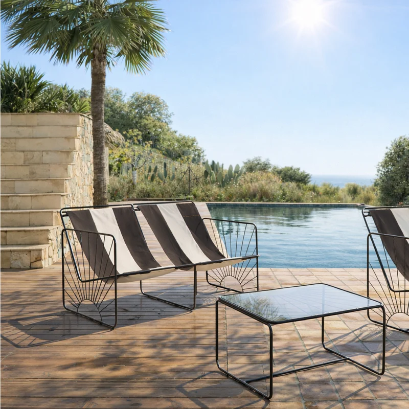 Banquette double 3 rayures Eldorado
