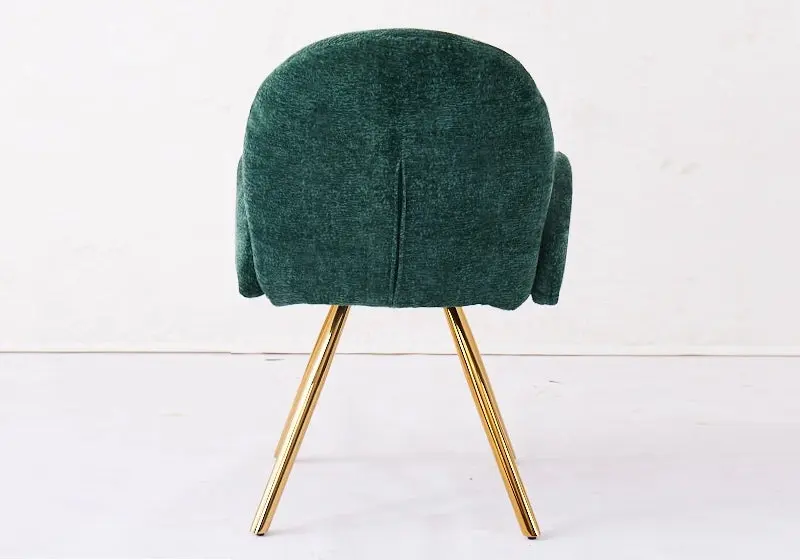 Fauteuil de table velours vert pieds dorés - Mimi x2