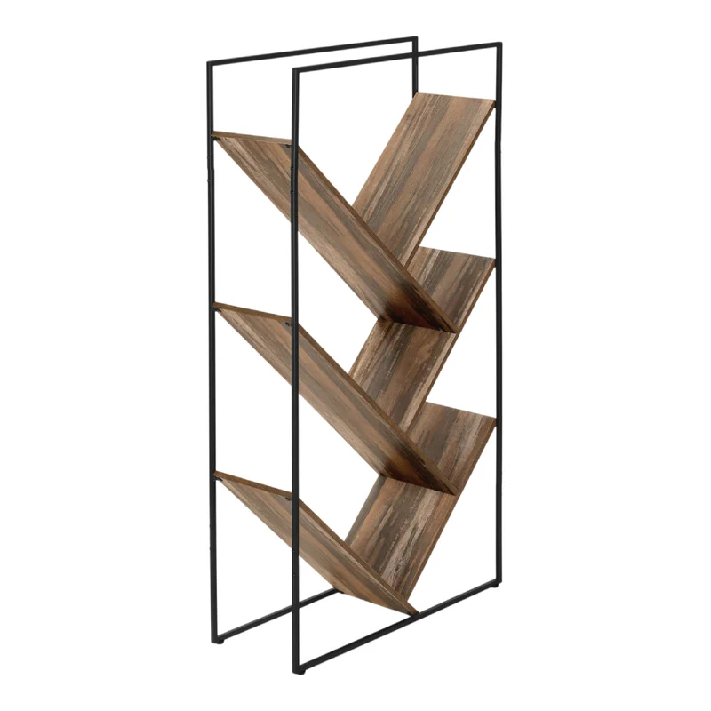 Étagère en métal noir avec 6 tablettes en MDF/stratifié - I 2200-2201-2202