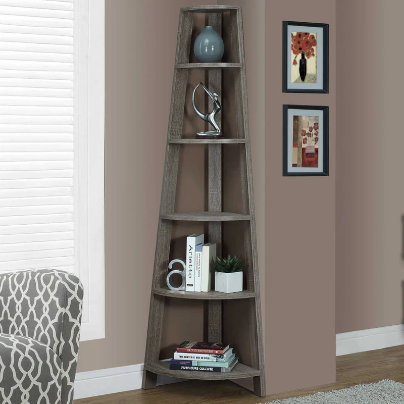 Étagère de coin en MDF/stratifié avec 5 tablettes - I 2495-2496-2497-2499-2750
