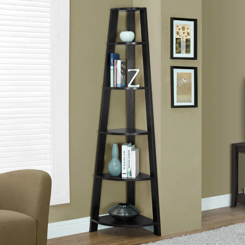 Étagère de coin en MDF/stratifié avec 5 tablettes - I 2495-2496-2497-2499-2750