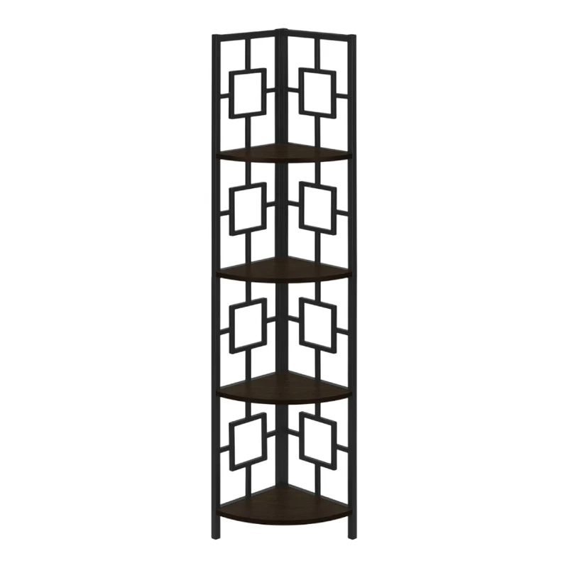 Étagère de coin en métal avec 4 tablettes en MDF/stratifié - I 3610-3611-3612-3613