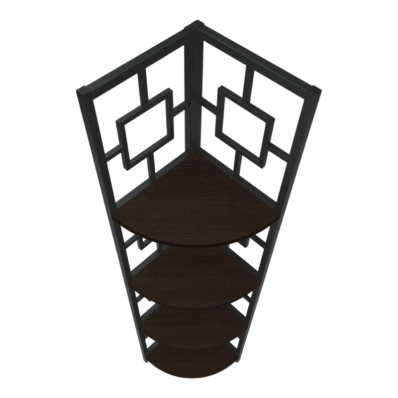 Étagère de coin en métal avec 4 tablettes en MDF/stratifié - I 3610-3611-3612-3613
