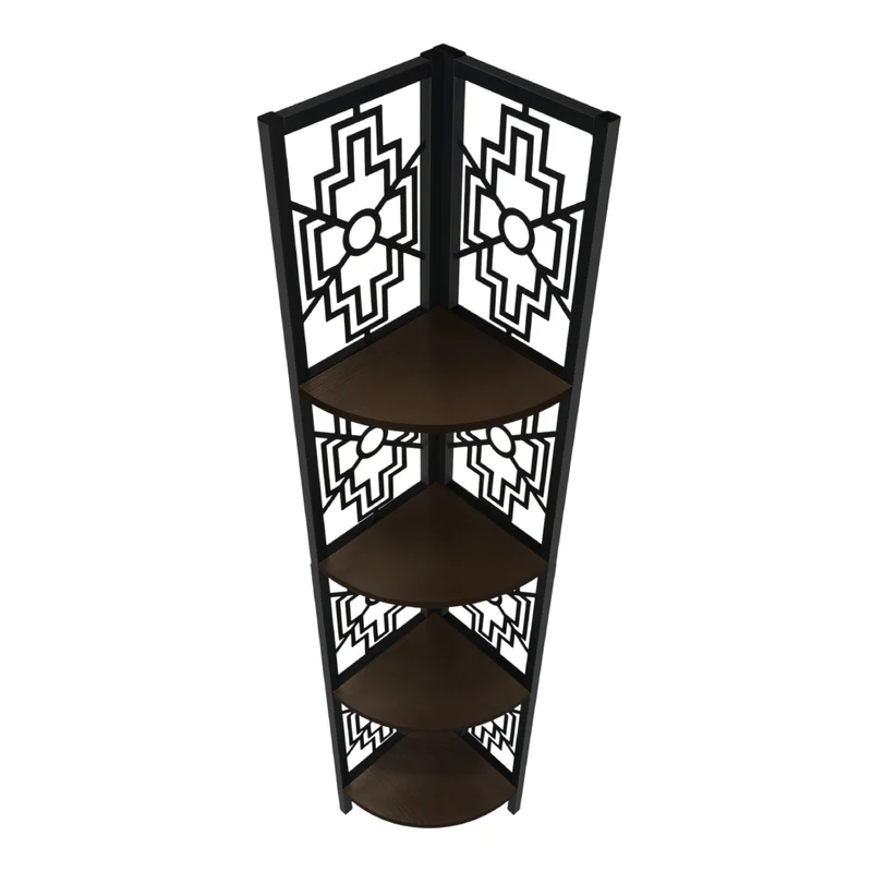 Étagère de coin en métal avec 4 tablettes en MDF/stratifié - I 3621-3622-3623