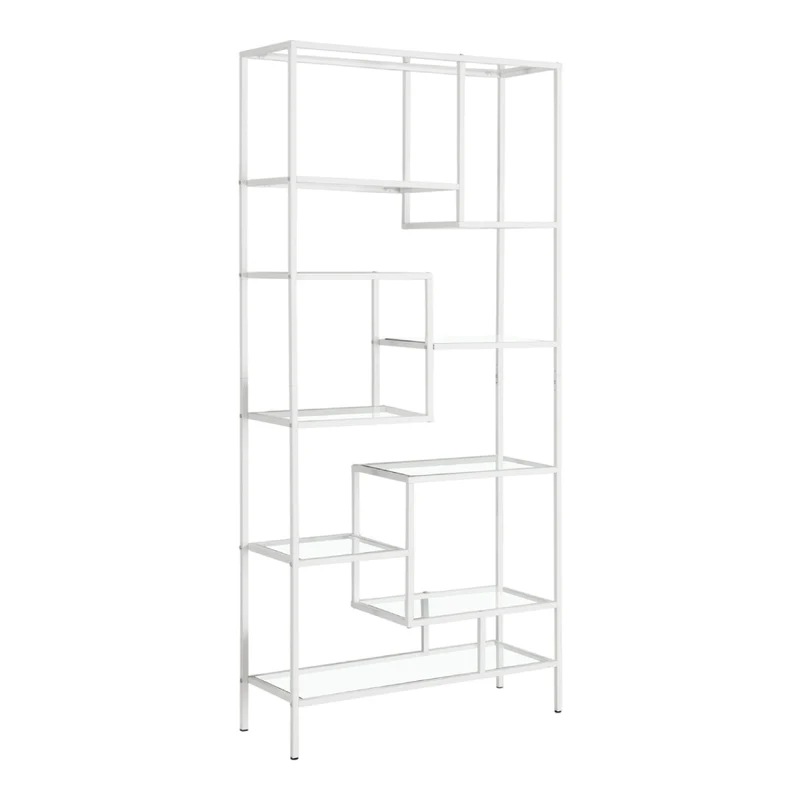 Étagère en métal avec 9 tablettes en verre trempé - I 7158-7159