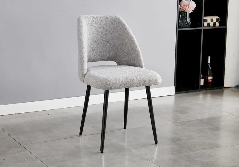 Ensemble table chaise noire marbre noir - Lyly
