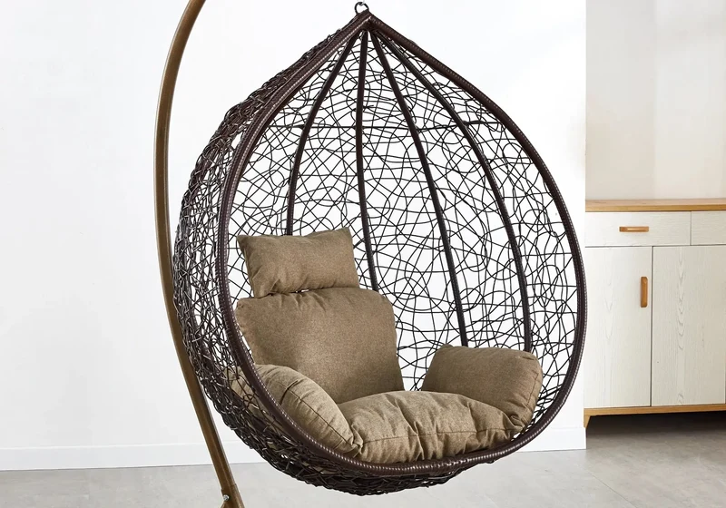 Fauteuil suspendu doré noir - Naba