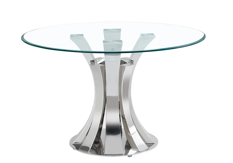 Ensemble table chaise chrome transparent - Sidy