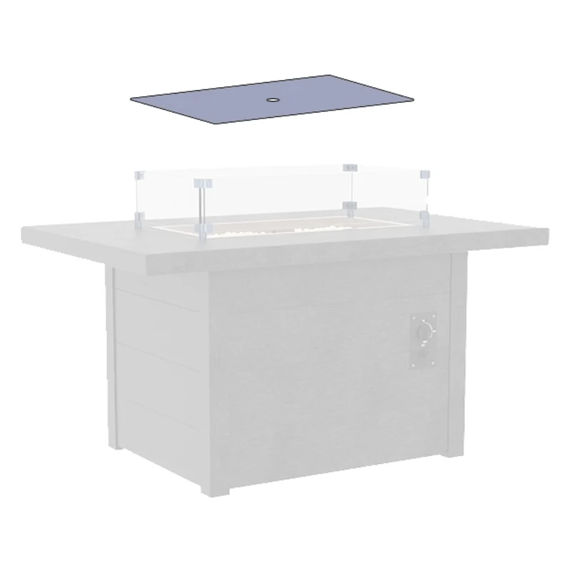 Couvercle en verre fumé pour table avec foyer - FT1224-Cover