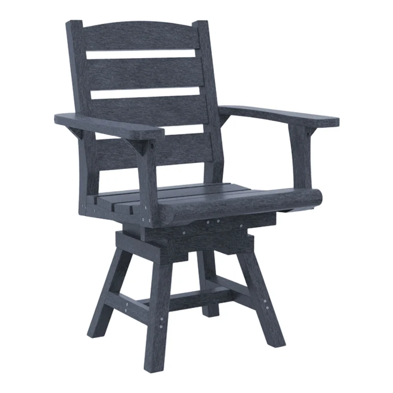 Chaise de salle à manger extérieure pivotante en plastique recyclé - Napa C322