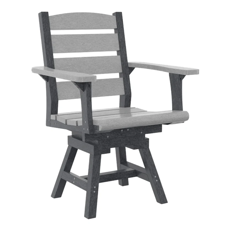 Chaise de salle à manger extérieure pivotante en plastique recyclé - Napa C322