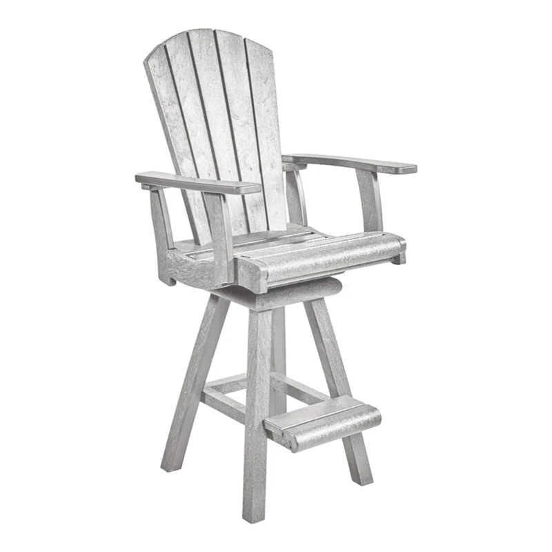 Chaise de salle à manger pub extérieure pivotante en plastique recyclé - C25
