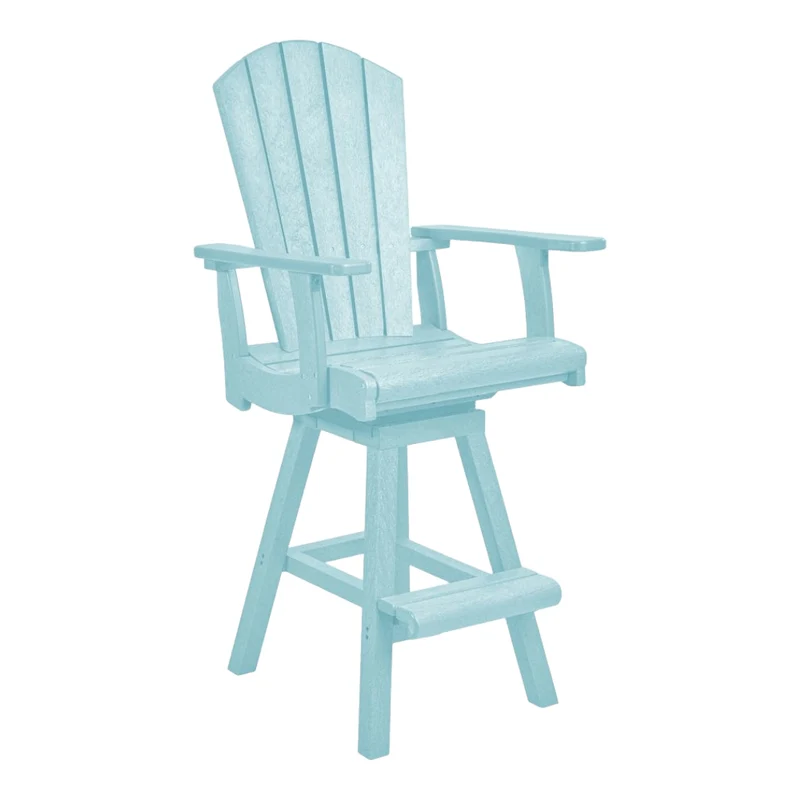 Chaise de salle à manger pub extérieure pivotante en plastique recyclé - C25