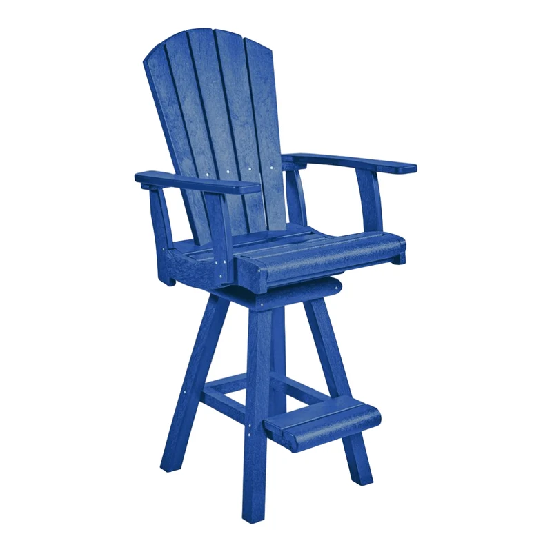 Chaise de salle à manger pub extérieure pivotante en plastique recyclé - C25