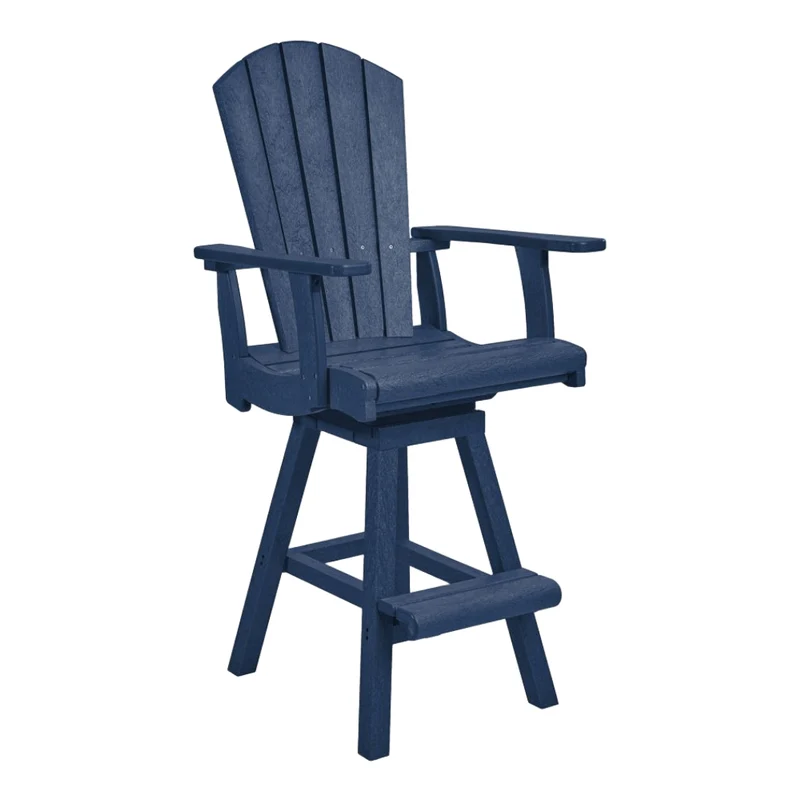 Chaise de salle à manger pub extérieure pivotante en plastique recyclé - C25