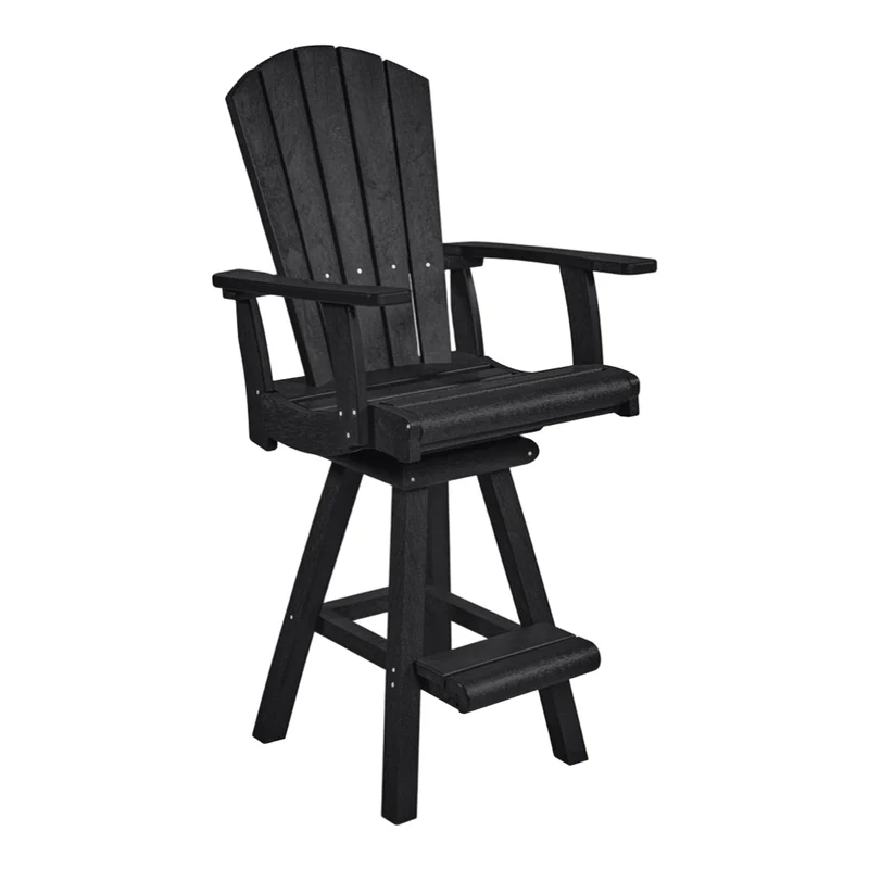 Chaise de salle à manger pub extérieure pivotante en plastique recyclé - C25