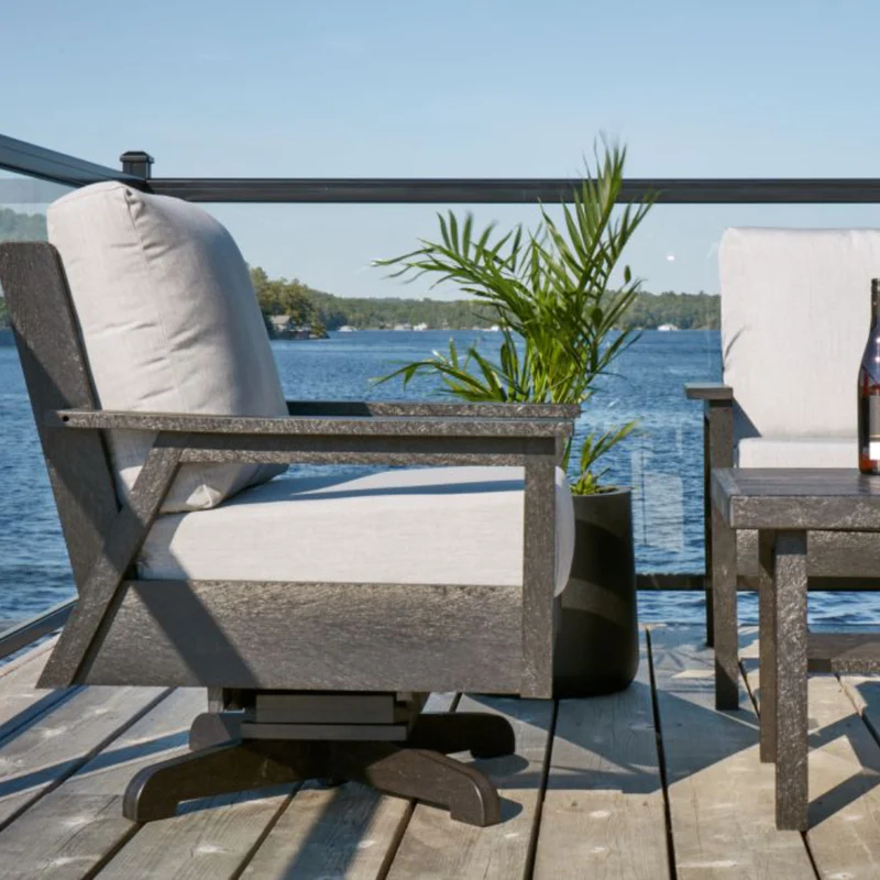 Fauteuil extérieur pivotant en plastique recyclé - Tofino DSF284