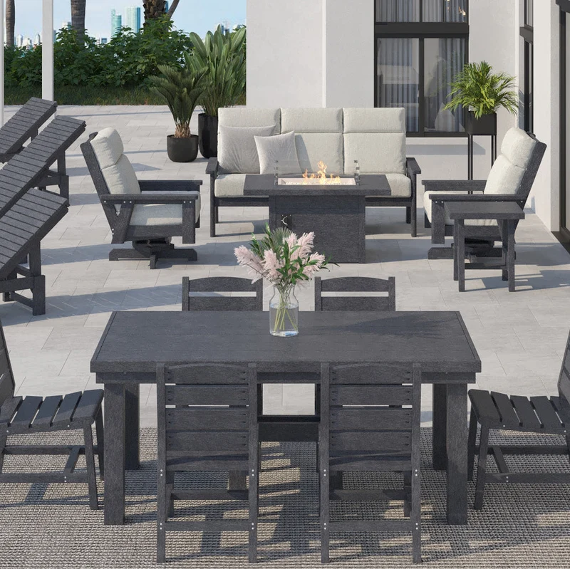 Table à manger extérieure en plastique recyclé - Napa T301-T302