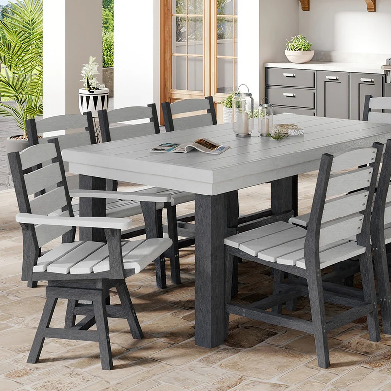 Table à manger extérieure en plastique recyclé - Napa T301-T302