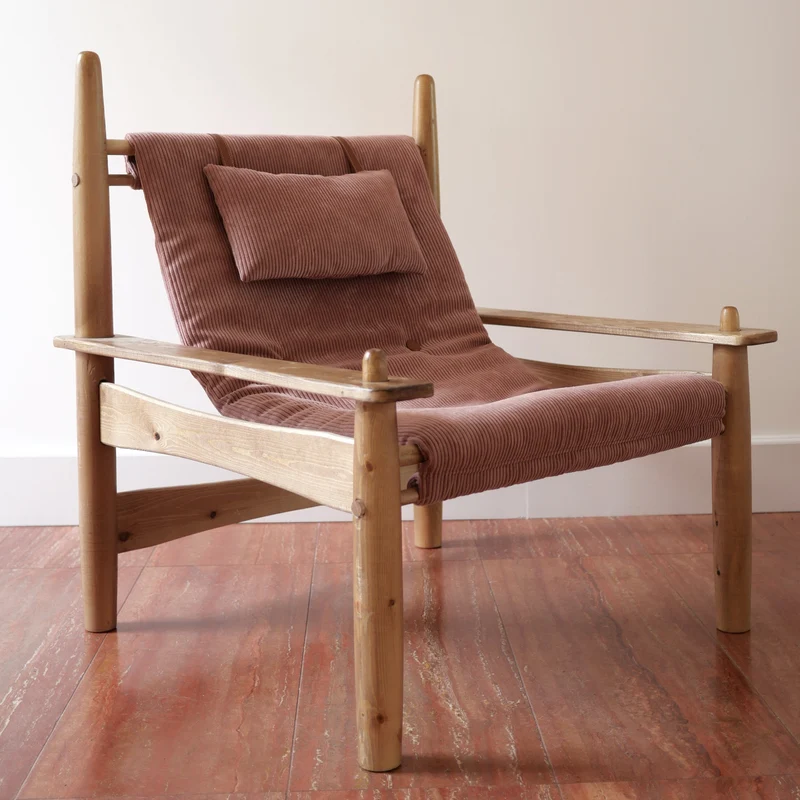 Fauteuil Carlo Velours Côtelé et appuie-tête