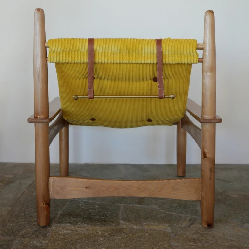 Fauteuil Carlo Velours Côtelé et appuie-tête