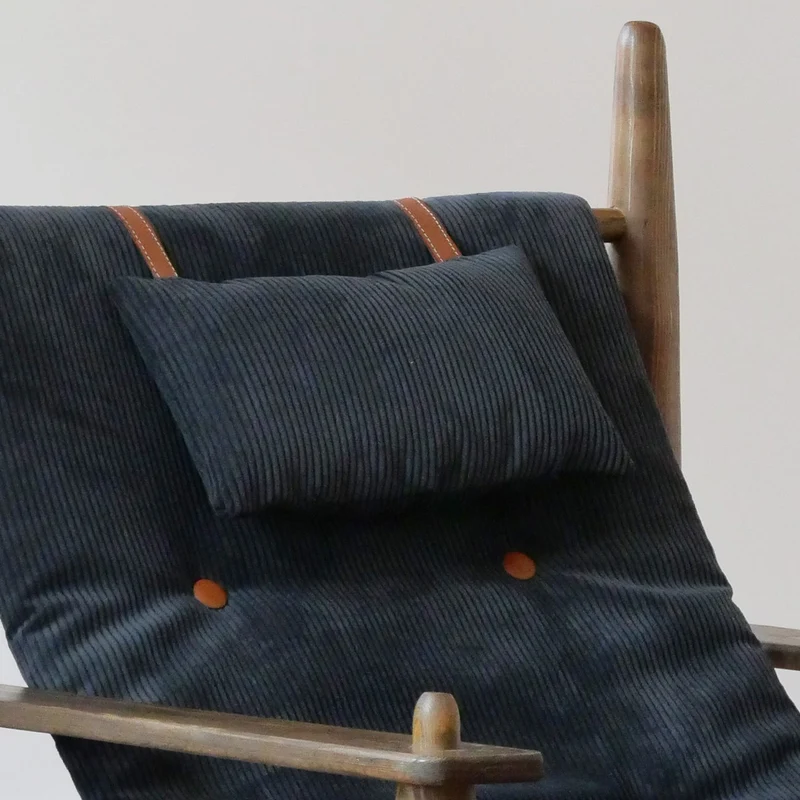 Fauteuil Carlo Velours Côtelé et appuie-tête