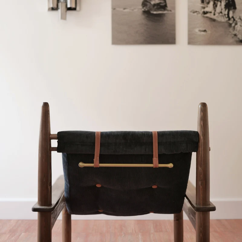 Fauteuil Carlo Velours Côtelé et appuie-tête