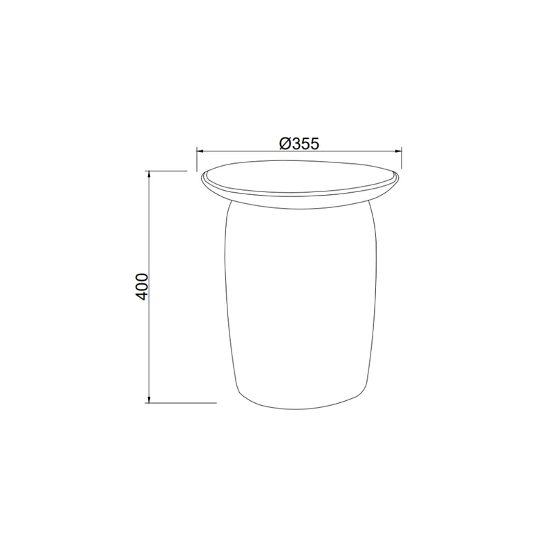 Table d'appoint Kivo - 36 cm - Céramique brillante - Latte